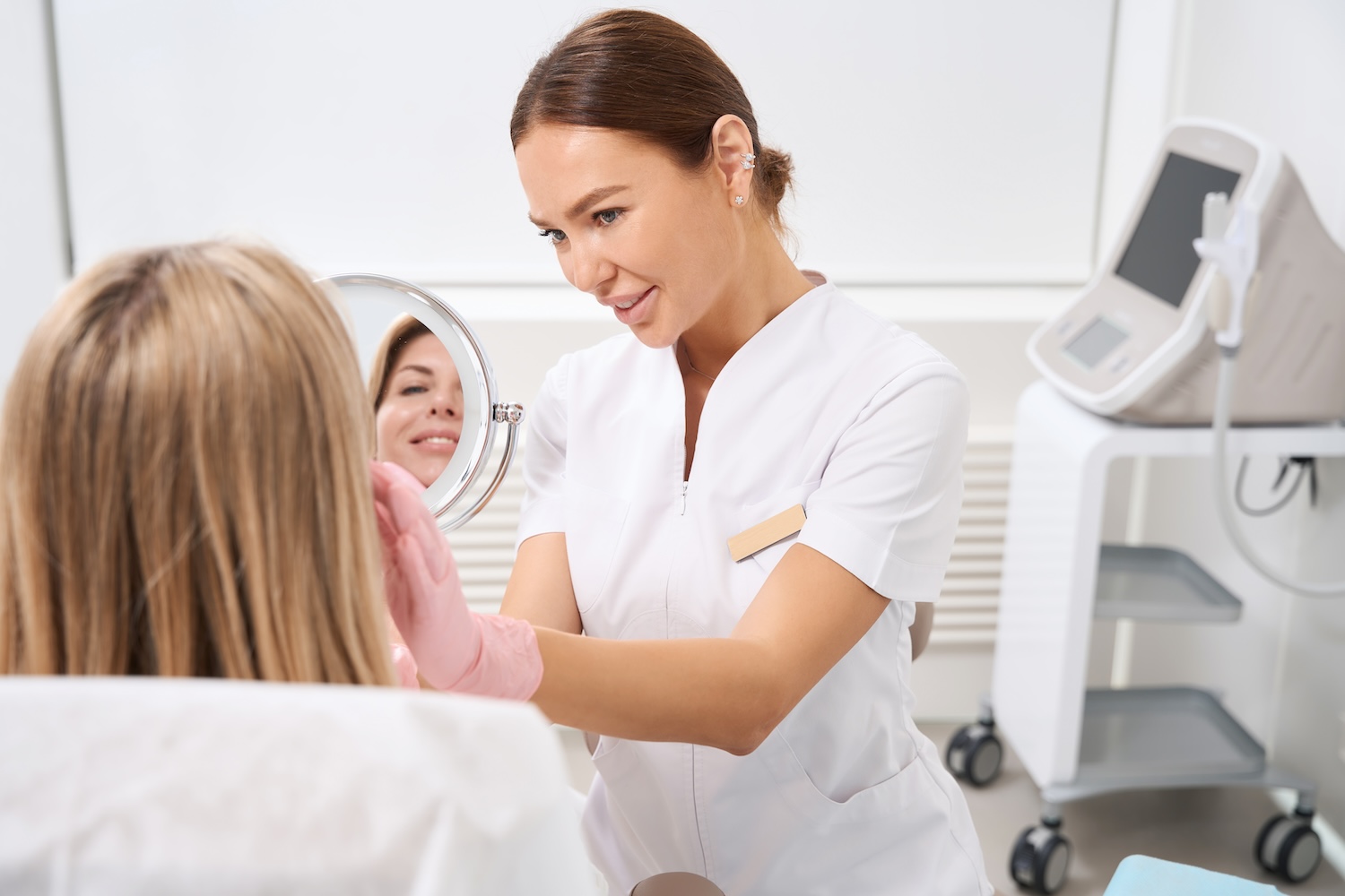 Clean, professional medical spa treatment room with neutral tones at Ocean Aesthetics & Wellness - Comprehensive Medical Spa in Hilton Head Island in Hilton Head